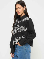 Madame Ladies Western Top H/S M5S18156 002 Black