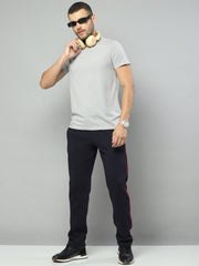 Men Navy Blue Solid Regular Fit Winter Lower