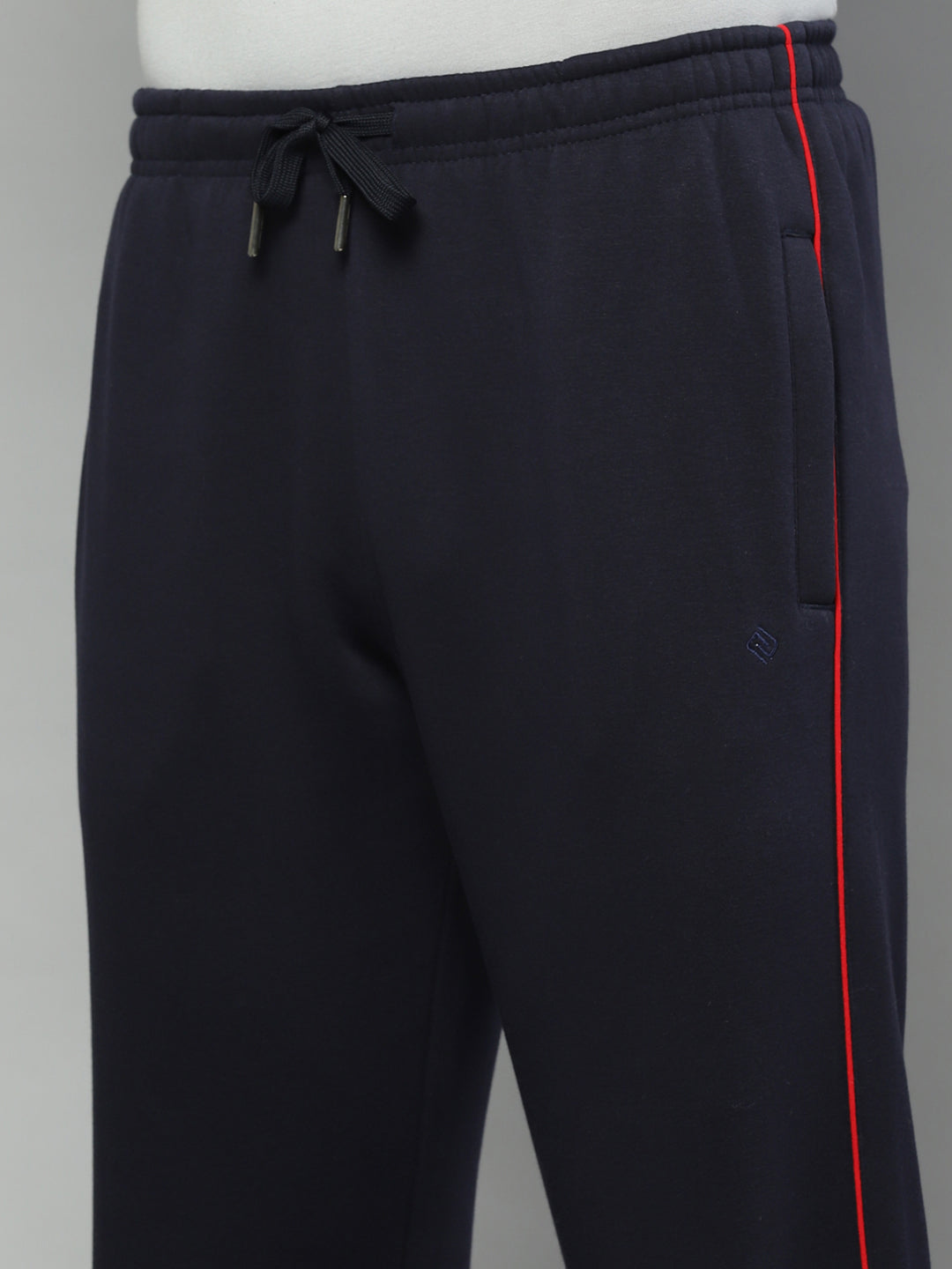 Men Navy Blue Solid Regular Fit Winter Lower