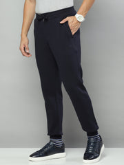 Men Navy Blue Solid Regular Fit Winter Lower