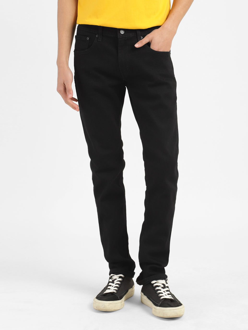 Men'S 65504 Black Skinny Fit Mid Rise Jeans