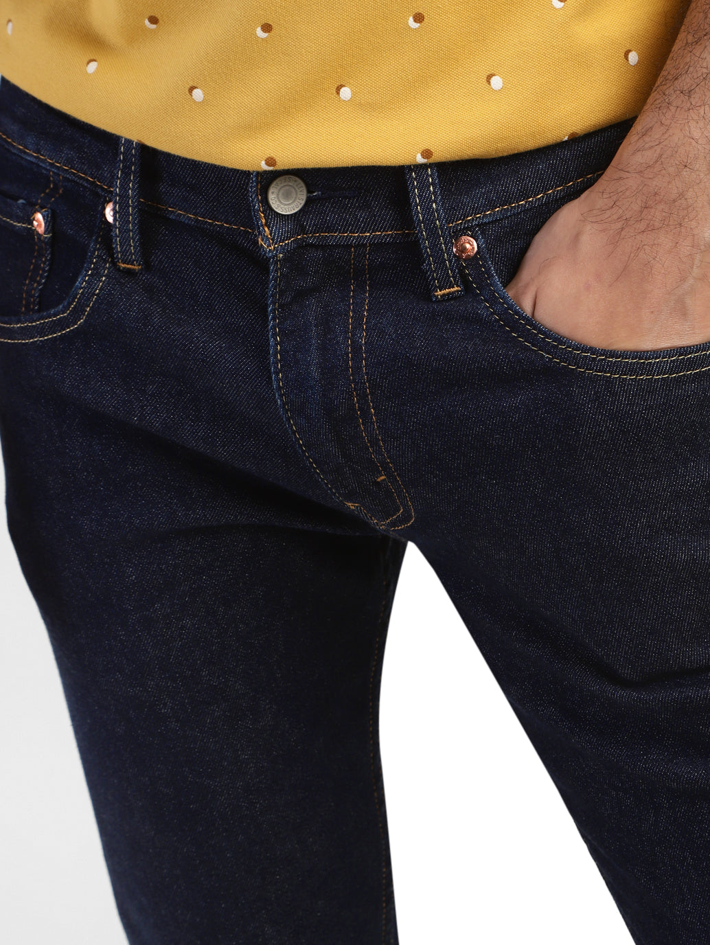 Men'S 65504 Blue Skinny Fit Mid Rise Jeans