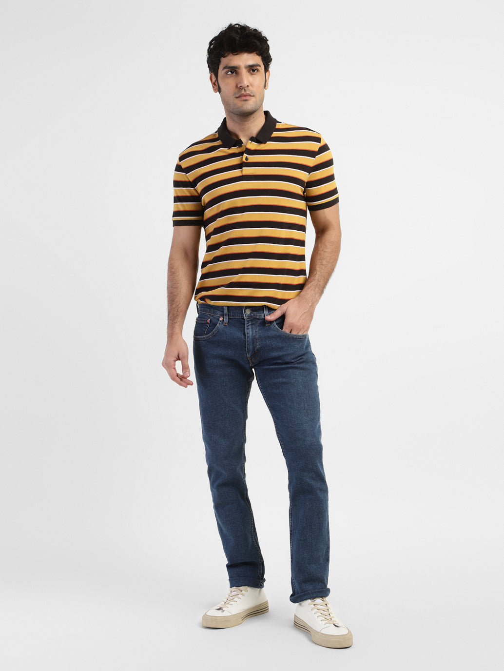 Men'S 65504 Blue Skinny Fit Mid Rise Jeans
