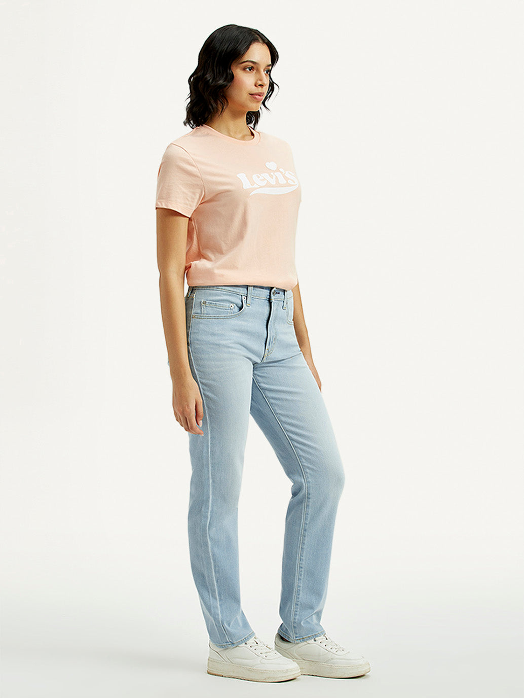 Women'S 724 Light Indigo Straight Fit High Rise Jeans