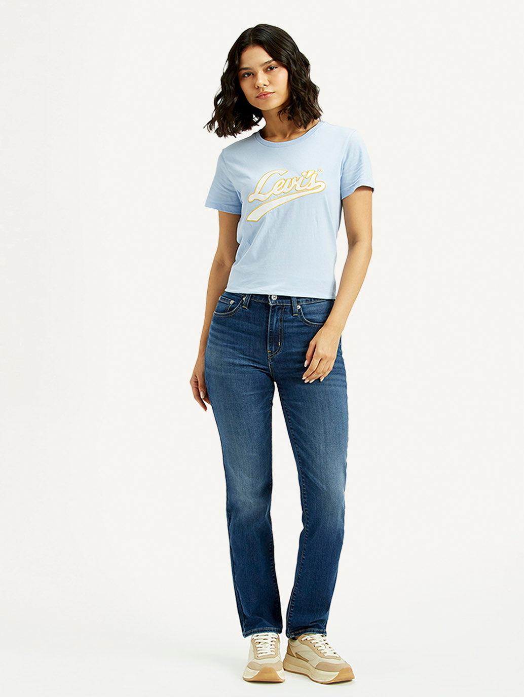 Women'S 724 Blue Straight Fit High Rise Jeans