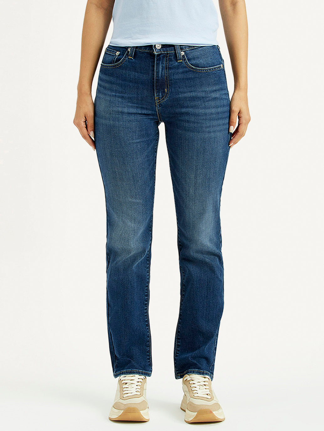Women'S 724 Blue Straight Fit High Rise Jeans