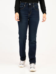 Women'S 724 Dark Blue Slim Straight Fit High Rise Jeans