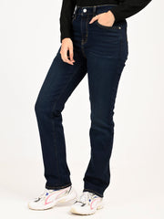 Women'S 724 Dark Blue Slim Straight Fit High Rise Jeans