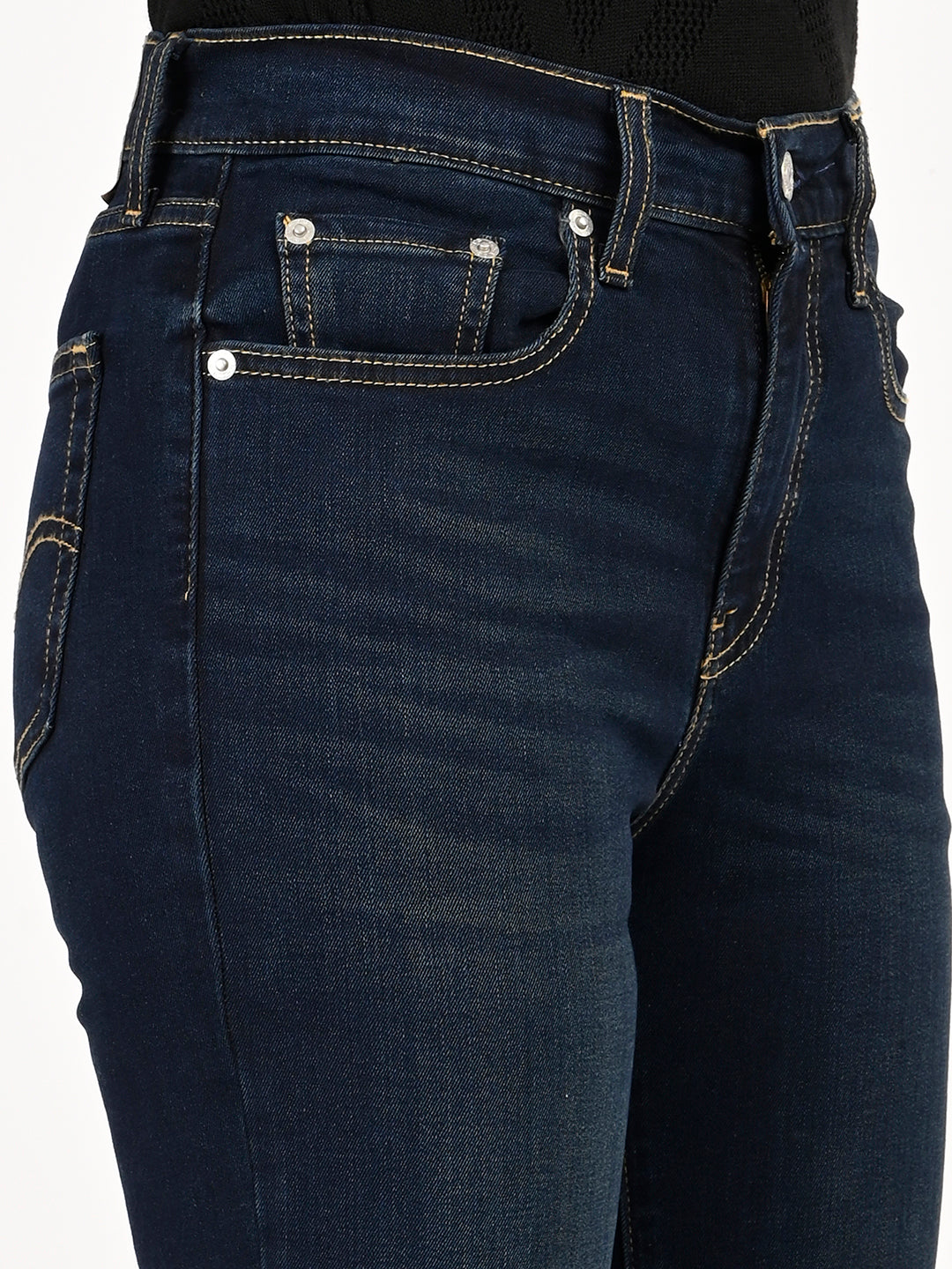 Women'S 724 Dark Blue Slim Straight Fit High Rise Jeans