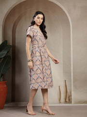 Gipsy Mocca Rayon Printed A-Line Fit Dress