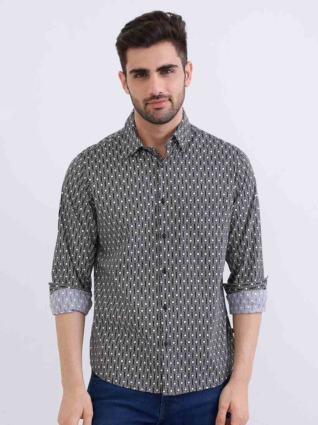 SPYKAR MENS CASUAL SHIRT F/S MSHPS2BE116 BLACK