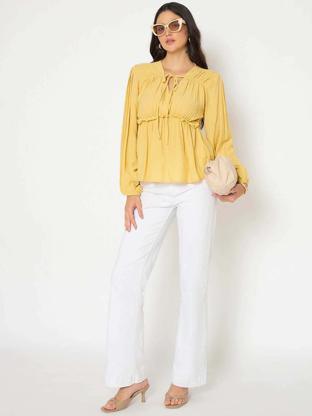 Madame Ladies Western Top H/S M5S18728 044 Yellow