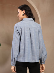 Gipsy Ladies Western Top F/S 6Shr252018 Den.Blu Ub Denim Blue