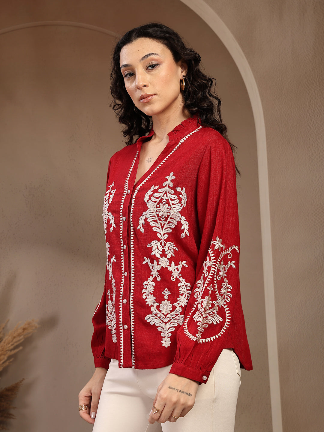Gipsy Ladies Western Tunic 6Tnc251132 Rd Ub Red