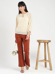 Madame Ladies Western Top H/S M5S18923 001 Beige