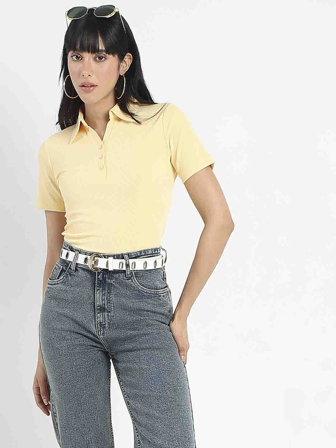 Madame Ladies Western Top H/S M5S11005 044 Yellow