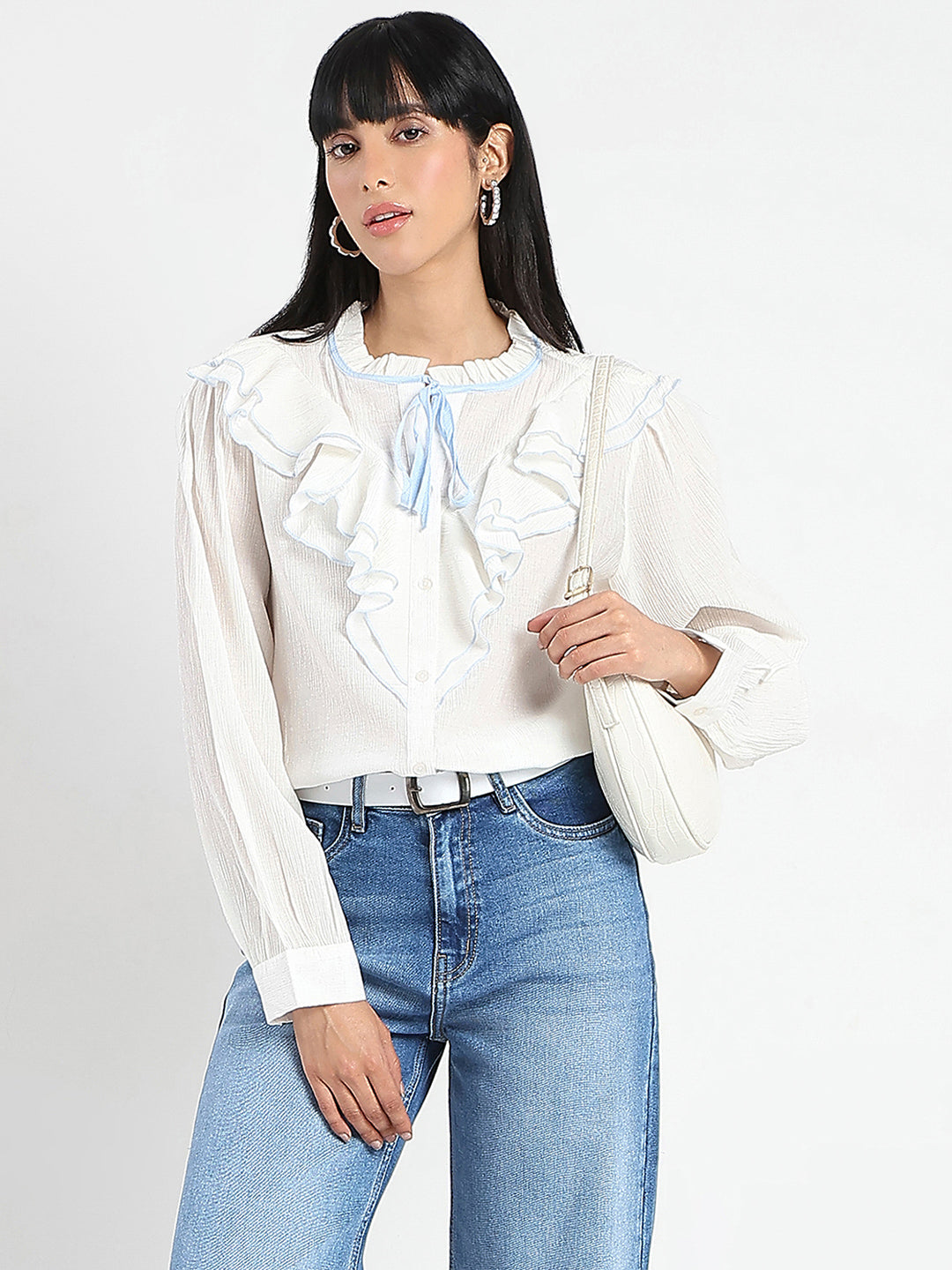 Madame Ladies Western Top H/S M5S18737 003 Blue