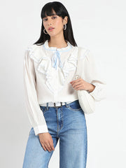 Madame Ladies Western Top H/S M5S18737 003 Blue