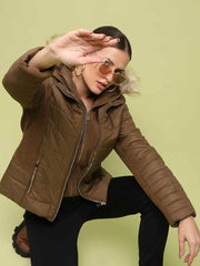 Madame Corduroy Two In One Brown Quilted Jacket