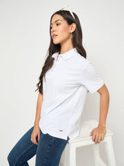 Madame Ladies Western Top H/S M5S11406 040 White
