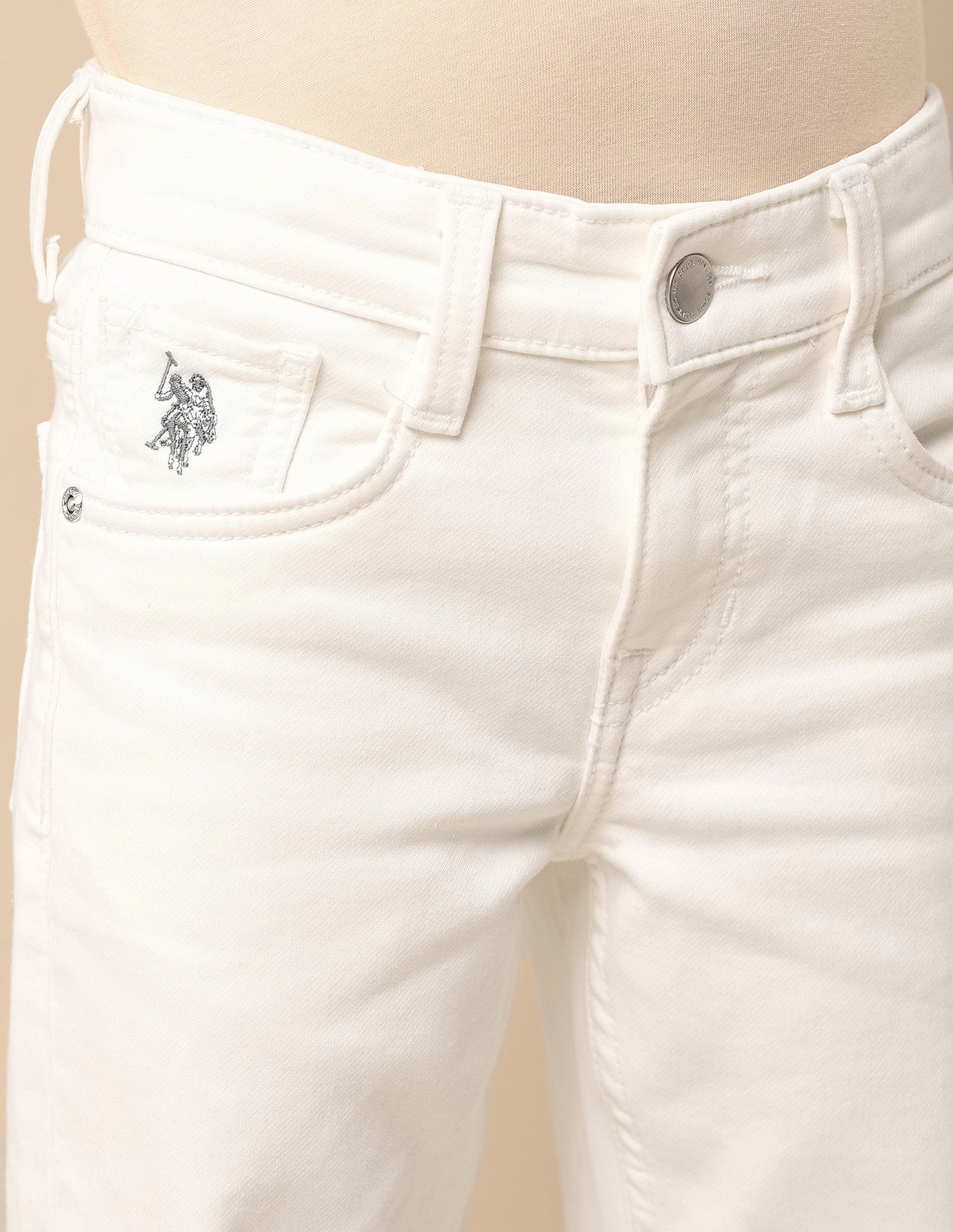 U.S.POLO KIDS BOYS JEANS UKJEN765 WHITE