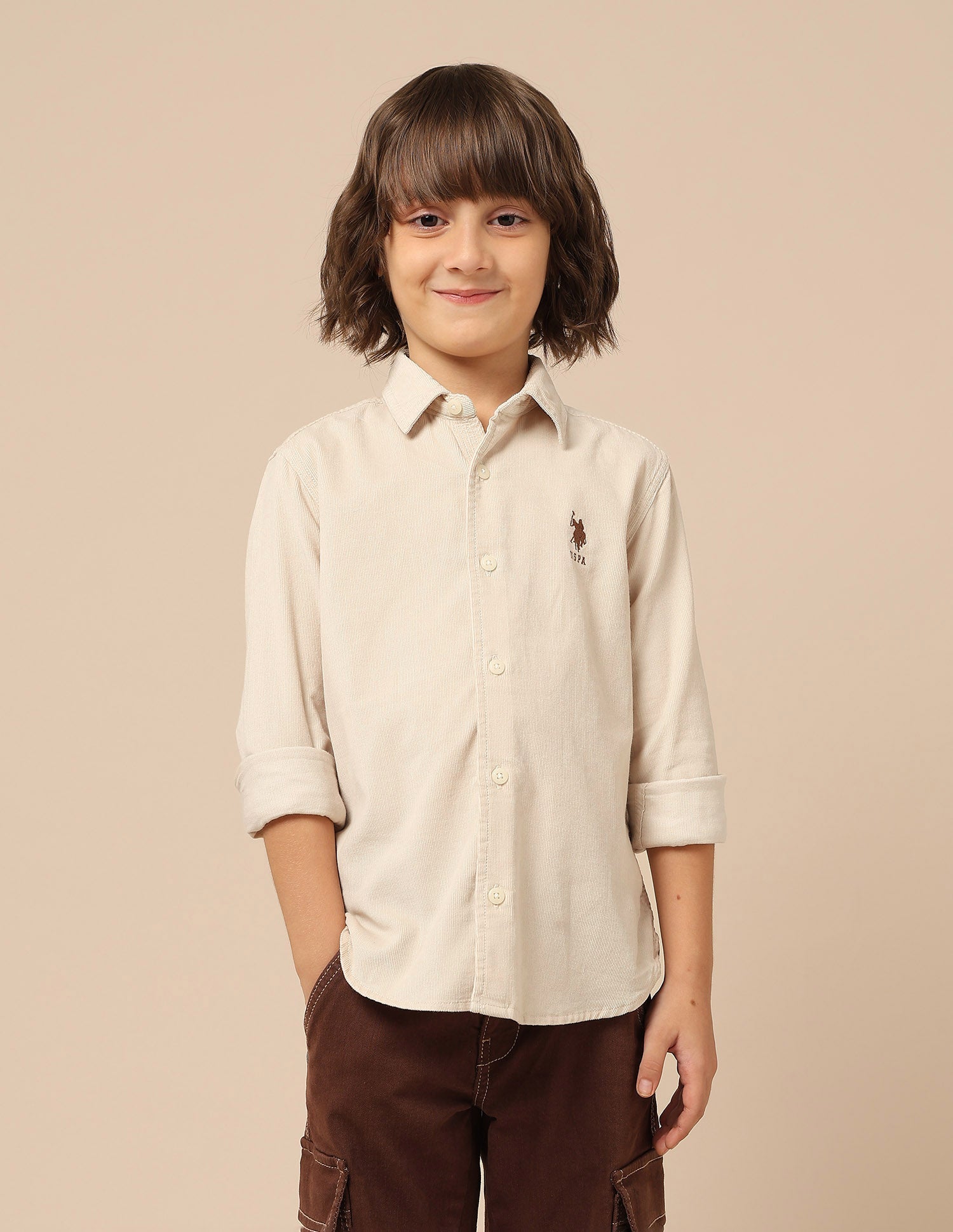 U.S.POLO KIDS BOYS SHIRT F/S UKSHT1641