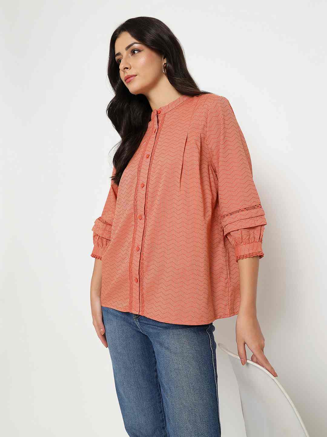 Madame Ladies Western Top H/S M5S18834 035 Rust