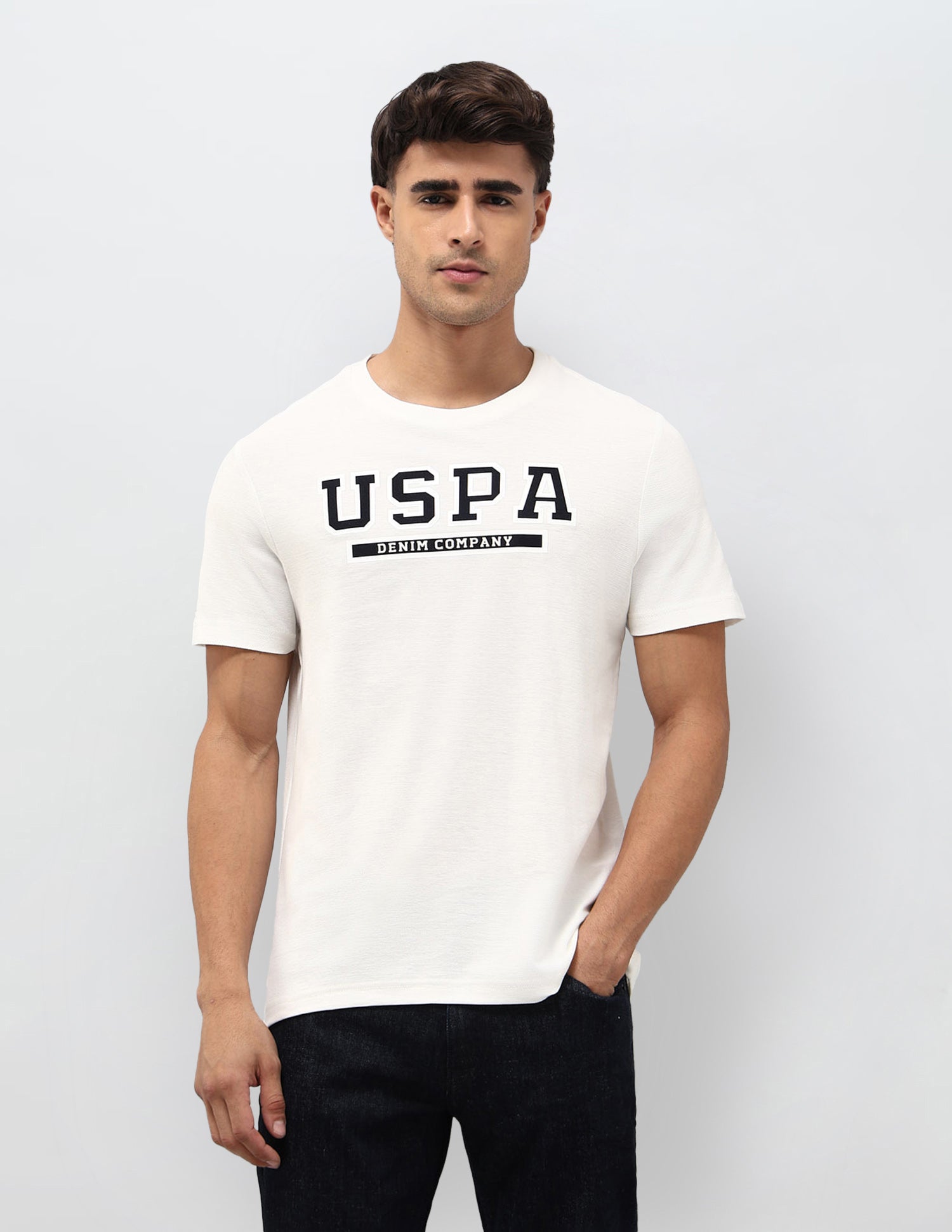 U.S.Polo Mens T-Shirt F/S Udtsh3809 Off White