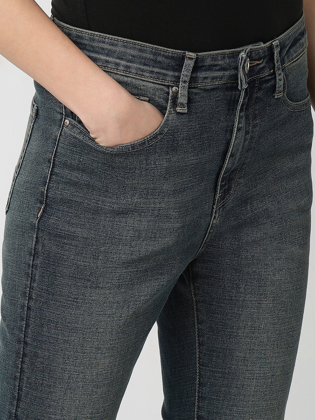 Spykar Ladies Western Jeans Wdeli1Be026 Vintage Blue