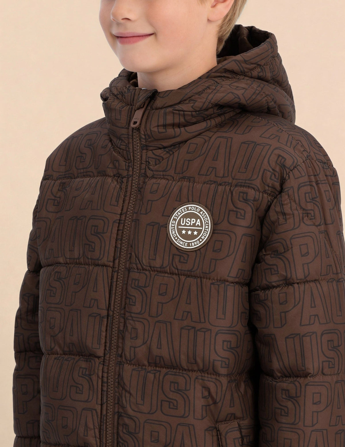 U.S.POLO KIDS BOYS JACKET UKJCK0314 BROWN