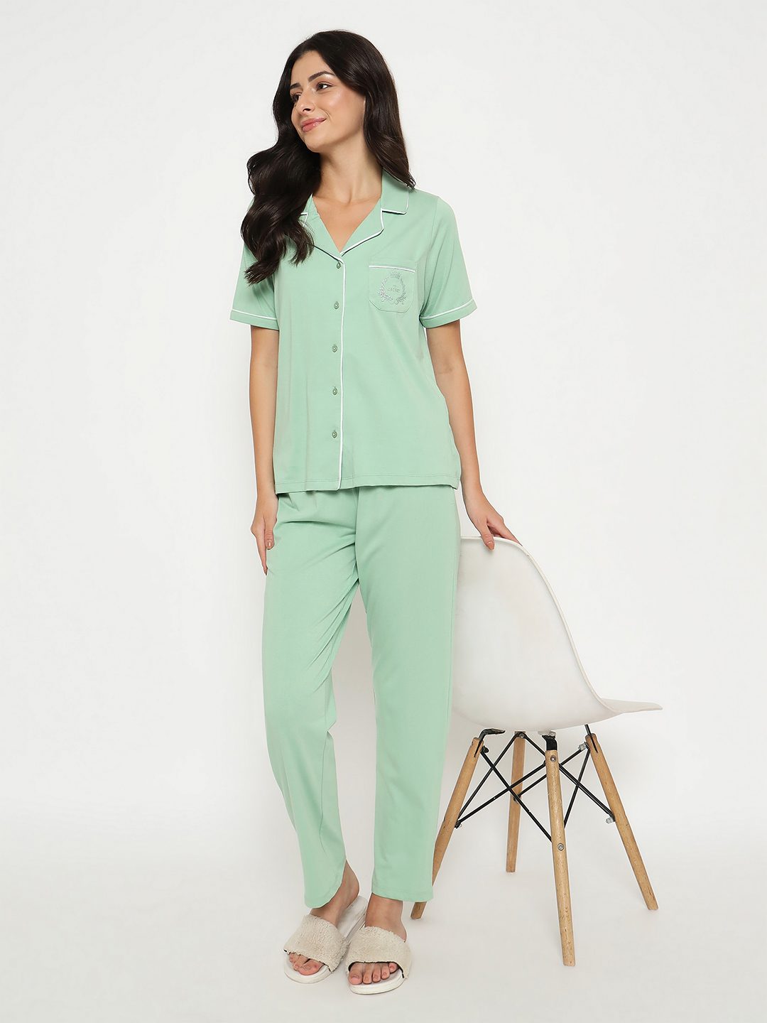 M-Secret Ladies Western Night Suit H/S S5S30055 042 Mint