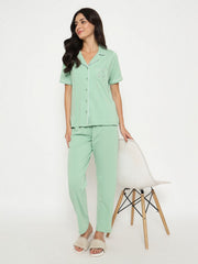 M-Secret Ladies Western Night Suit H/S S5S30055 042 Mint