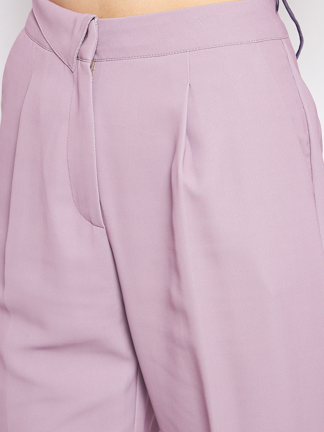 Madame Pleated Mauve Trouser