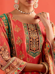 Jaipur Kurti Ladies Western Kurti 3Pcs Set 1C24Kptdr005 Pink