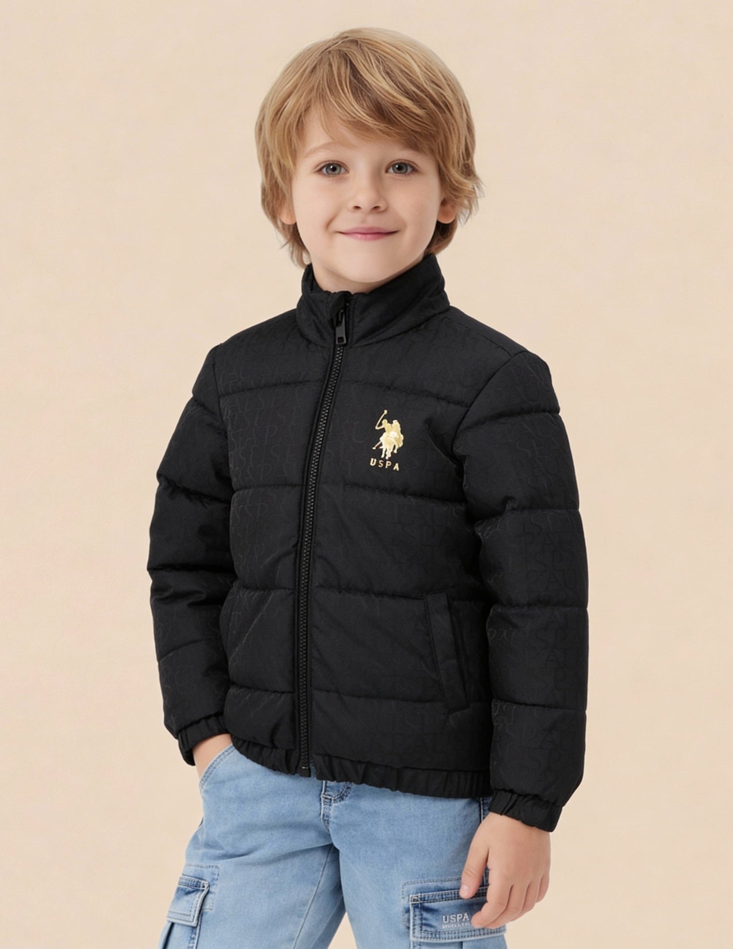 U.S.POLO KIDS BOYS JACKET UKJCK0396 BLACK