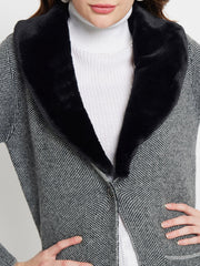 Madame Fleece Collar Grey Longline Shrug