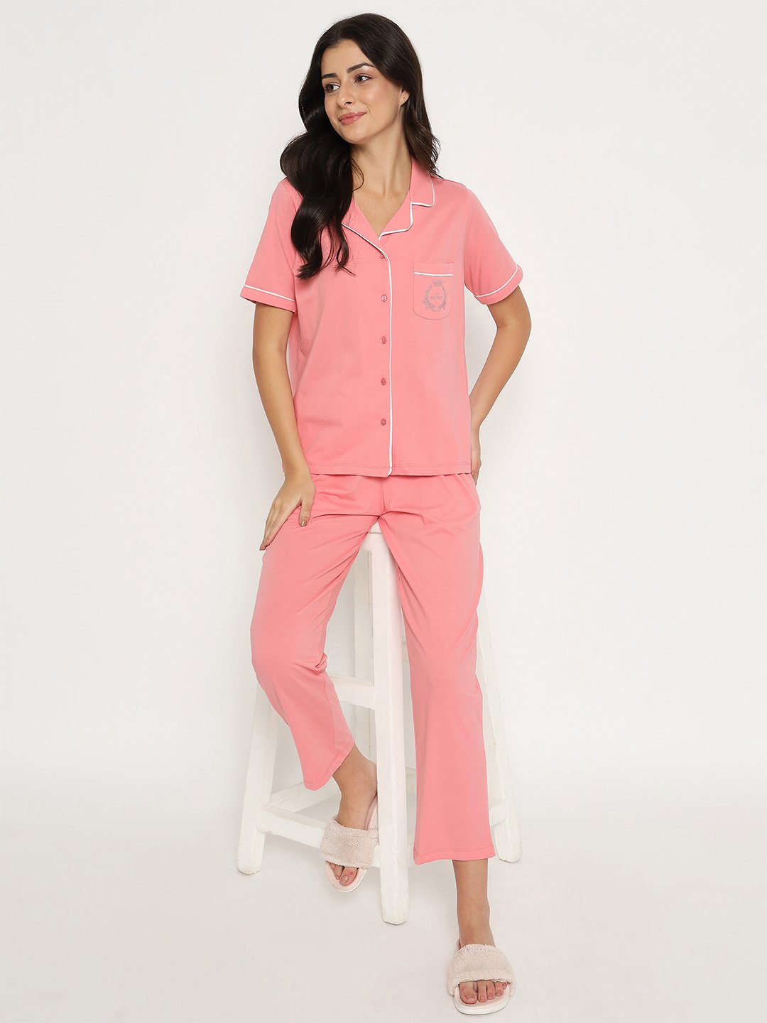 M-Secret Ladies Western Night Suit H/S S5S30055 999 Coral
