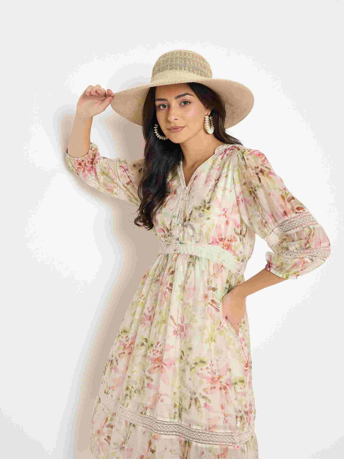 Madame Ladies Western midi skirt in denim with embroidery, high waist and A-line silhouette, stylish women's Western fashion.