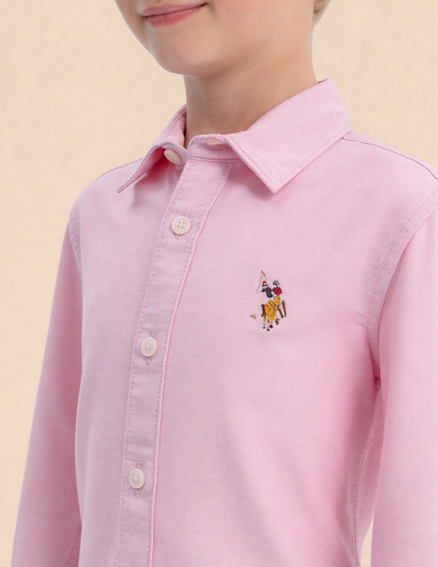 U.S.POLO KIDS BOYS SHIRT H/S UKSHT1801 PINK