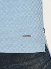 Men'S Solid Light Blue Slim Fit Polo T-Shirt