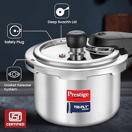 Prestige Household Cooker Steel Svachh Triply