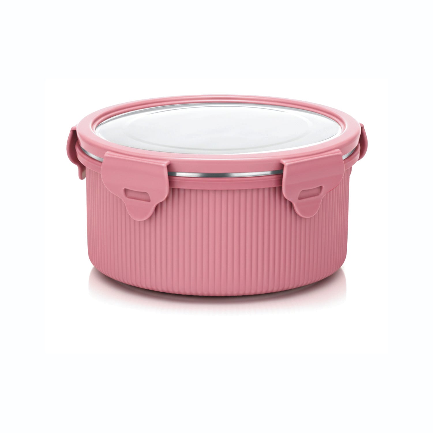 Lock N Store Microsafe Steel Round Container With Steel Lid 500 Ml