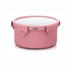 Lock N Store Microsafe Steel Round Container With Steel Lid 500 Ml