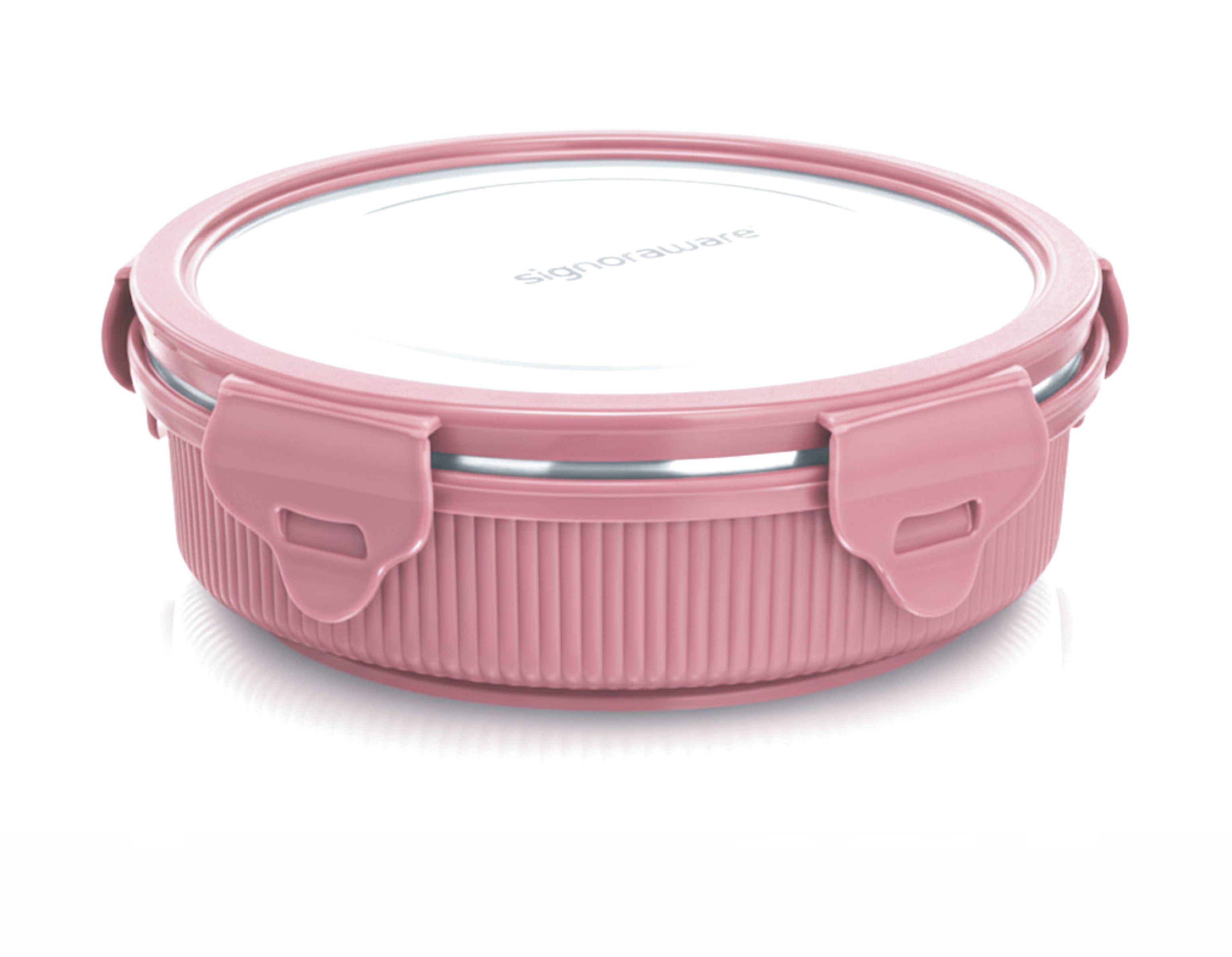 Lock N Store Microsafe Steel Round With Steel Lid 600 Ml