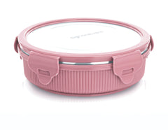 Lock N Store Microsafe Steel Round With Steel Lid 600 Ml