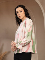 Gipsy Pink Printed Rayon Blouse