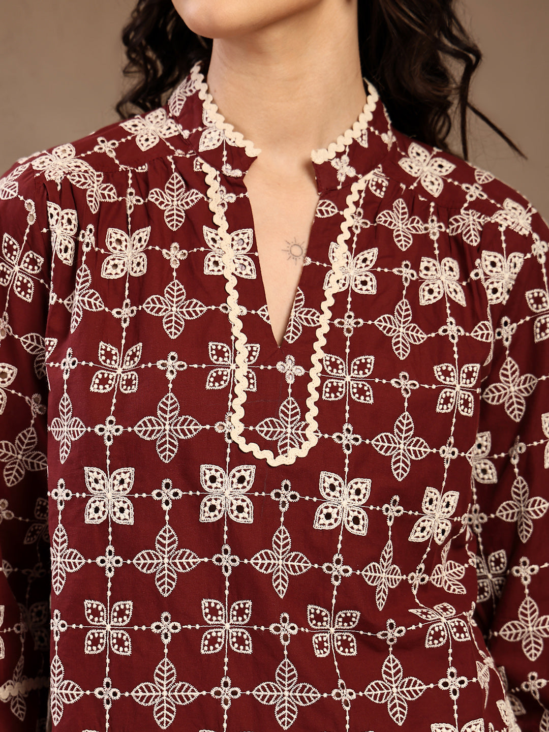 Gipsy Ladies Western Tunic 6Tnc257164 Mrn Ub Maroon