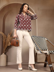 Gipsy Ladies Western Tunic 6Tnc257164 Mrn Ub Maroon