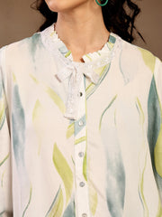 Gipsy Green Printed Rayon Blouse