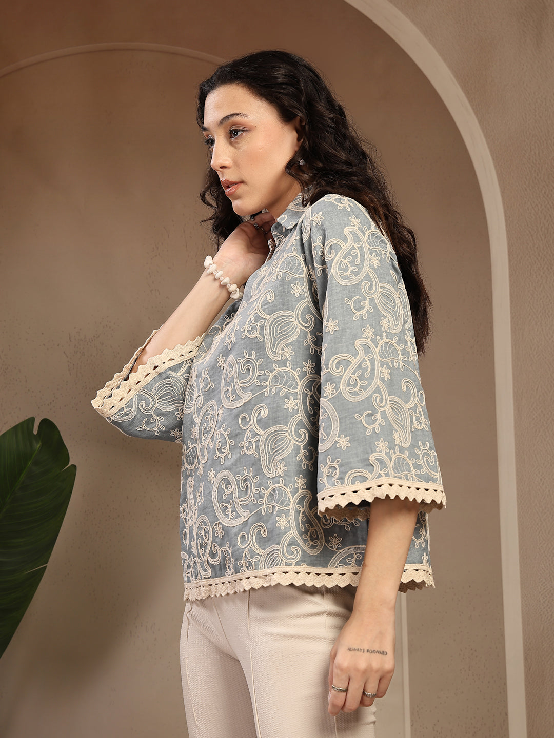 Gipsy Sage Embroidered Rayon Tunic